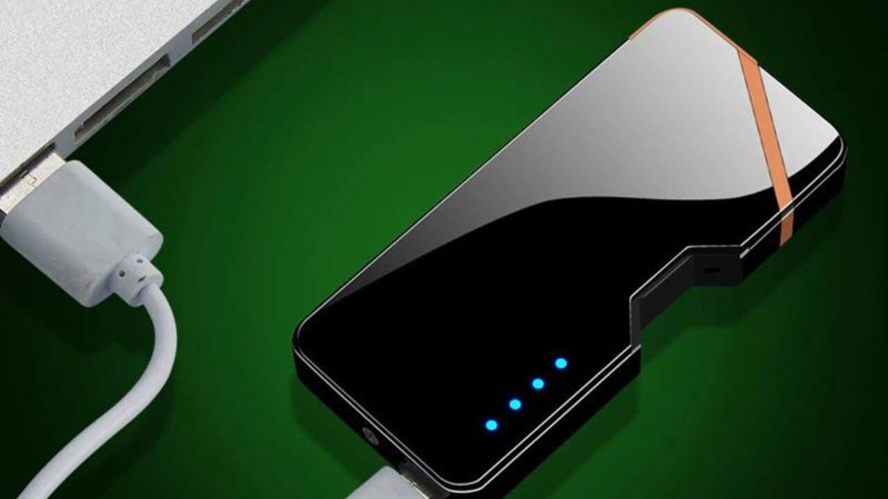 USB flameless lighter plugged in for charging