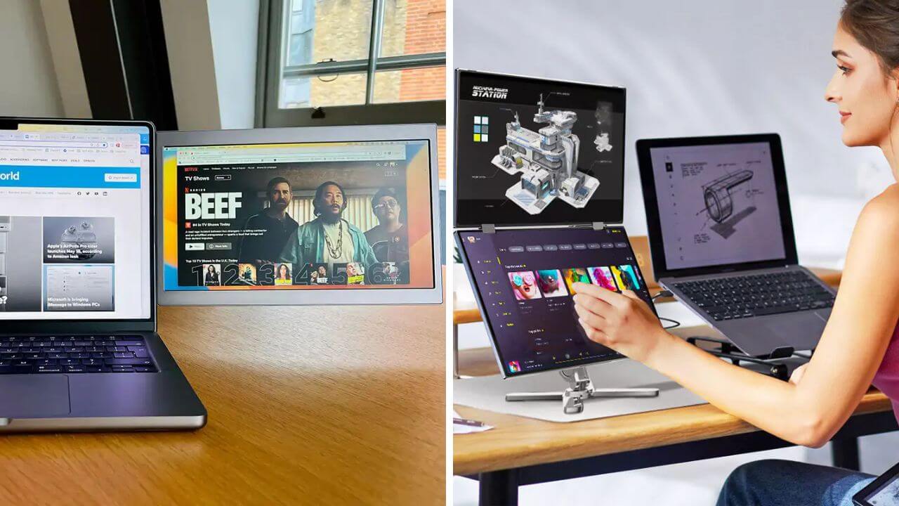 Single-screen laptop extender and a triple-screen laptop extender