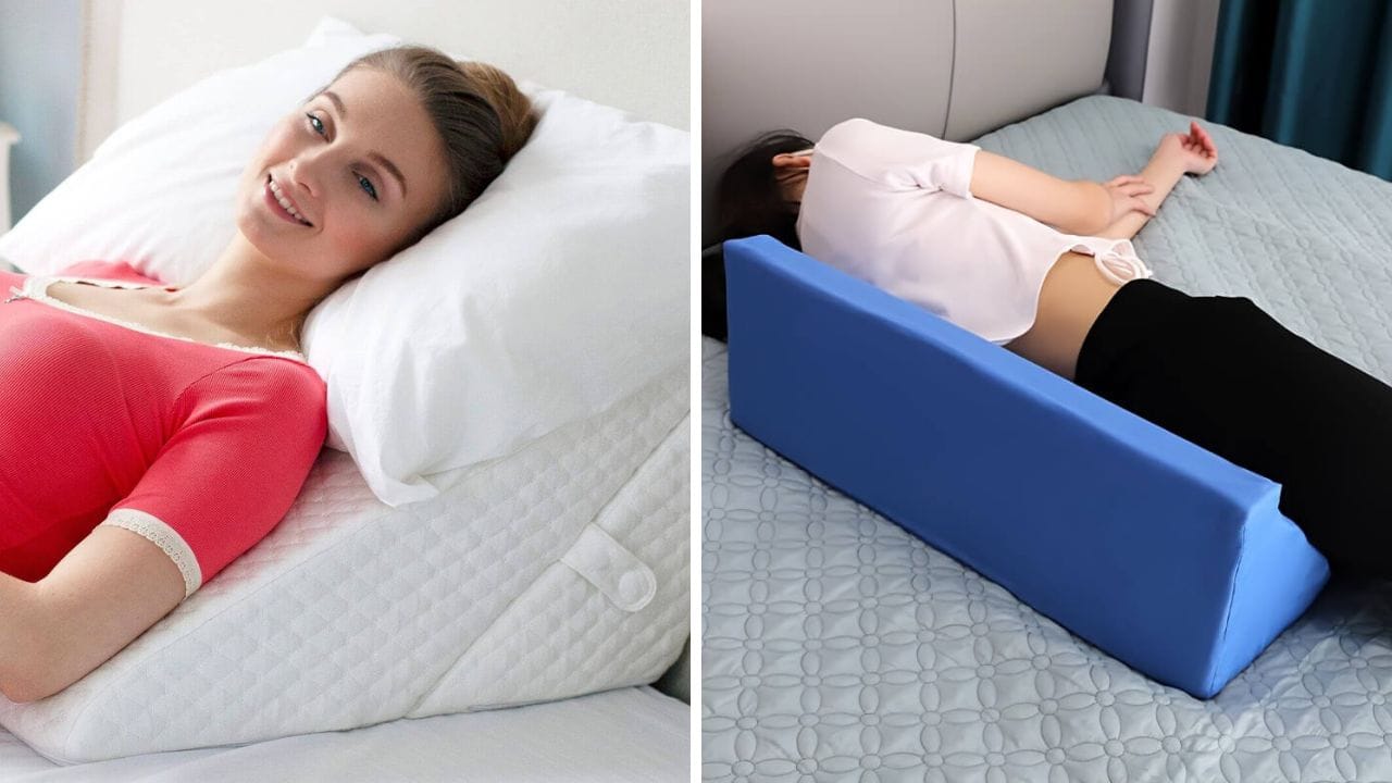 Two women enjoying the benefits of a wedge pillow