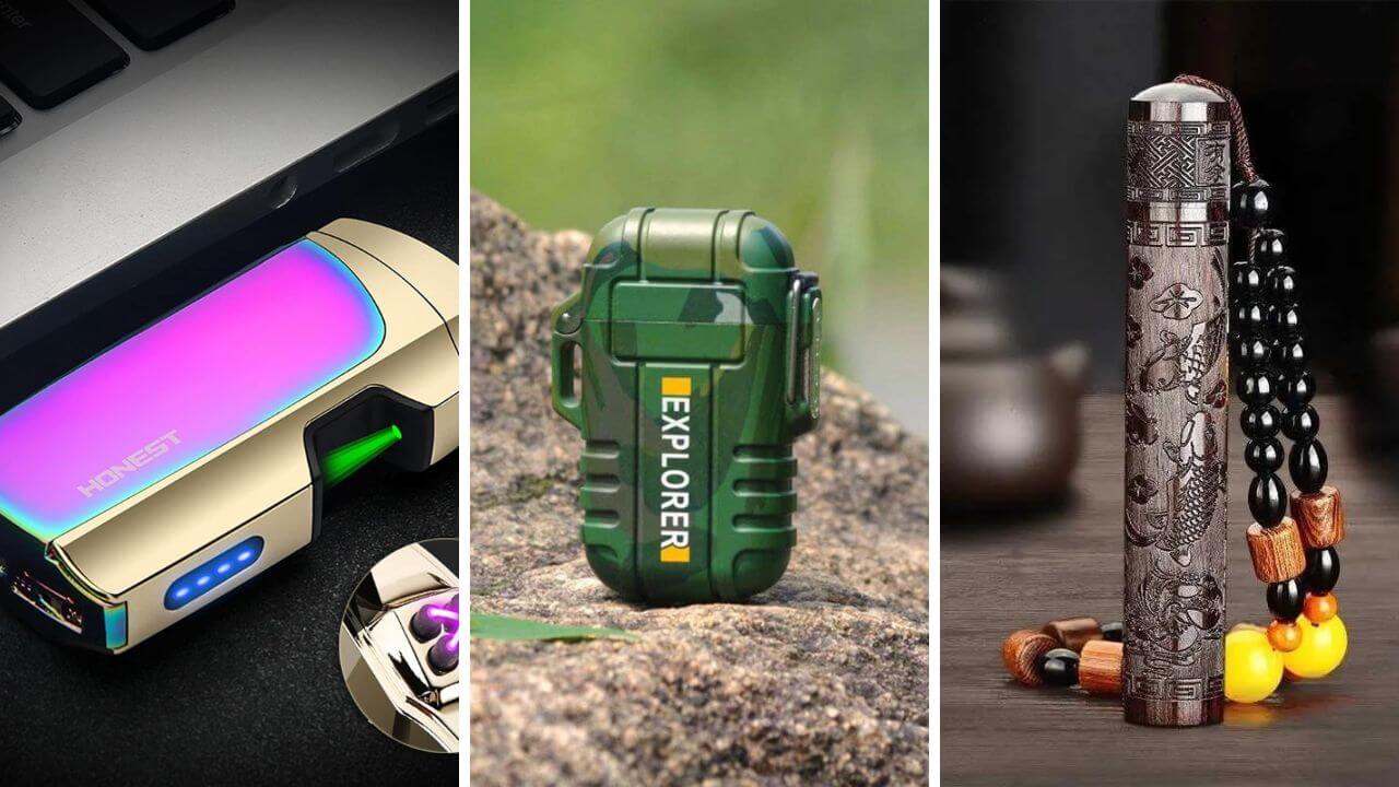 Flameless lighters seen in three different styles