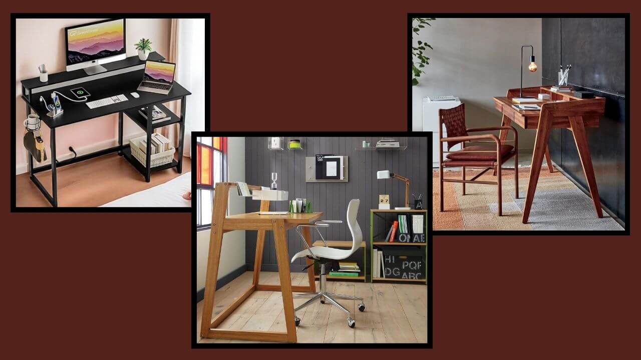 Three examples of CB2 office desks