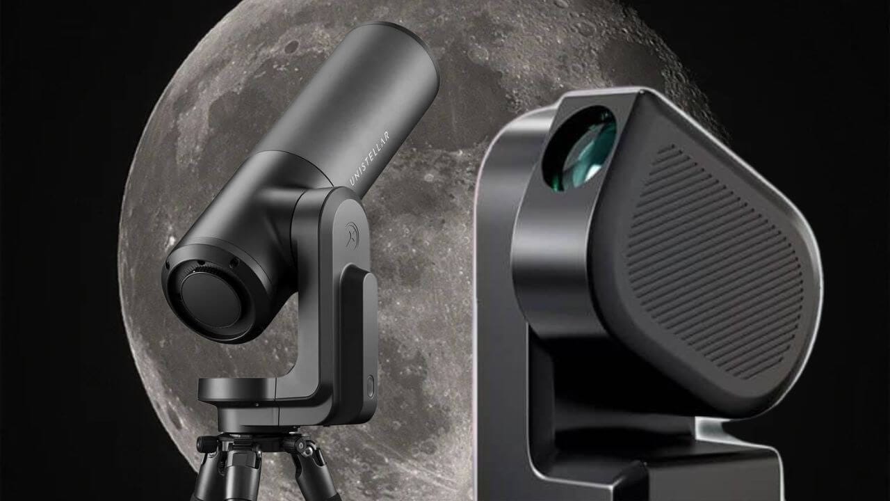 Two different smart telescopes focusing in on the moon